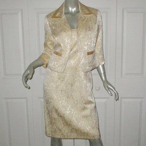 JOSEPH RIBKOFF Gold Metallic Sleeveless Dress & Matching Jacket